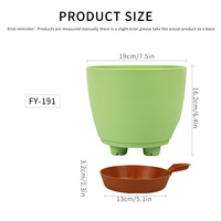 Pot de fleurs en plastique PP auto-arrosant avec trou de drainage, design durable, capacité de 4,73 L, style minimaliste pour une utilisation à domicile sur le bureau