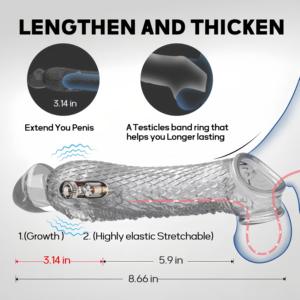 Herren Penis Ärmel Kondome Extensions Männliche Vergrößerung Verzögerung Vibratoren Clits Massage gerät Cockring Sexspielzeug Produkt Penis ringe - Product Image 4
