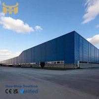 Garantie 5 ans, charpentes en acier Q355, entrepôt de stockage métallique préfabriqué de 4000 m², bâtiment en acier à haute résistance au vent