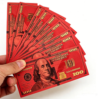 Billets de 100 dollars américains noirs personnalisés, en plastique avec feuille d'or, pour collection, cadeau, accessoire de cinéma, souvenir