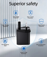 Cargador de Laptop de 35W con Enchufe UK, USB-C, GaN PD 3.0, Resistente al Fuego, con Protección OTP/OVP para Relojes Inteligentes y Auriculares