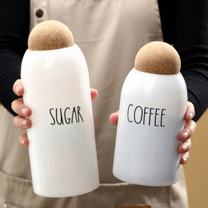 Juego de Recipientes de Vidrio para Té, Café y Azúcar, Frascos Herméticos con Tapa de Corcho, Recipientes Seguros para Alimentos para Cocina, Venta al por Mayor - Product Image 2