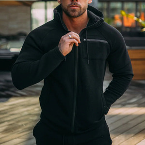 メンズフルジップスウェットシャツスポーツジャケットランニングウェアソフトパーカーツーサイドジップポケットジムウェア男性用 - Product Image 2