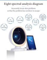 Analyseur de peau de haute qualité, détecteur de peau 3D portable à reconnaissance faciale par IA, 8 spectres de détection, diagnostic en profondeur de la peau, appareil de beauté