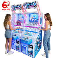Machine d'arcade à monnayeur OEM personnalisée en métal, type 'Lucky Ball', avec jeu de balles colorées rotatives en espagnol et en anglais, et distributeur de prix à grue