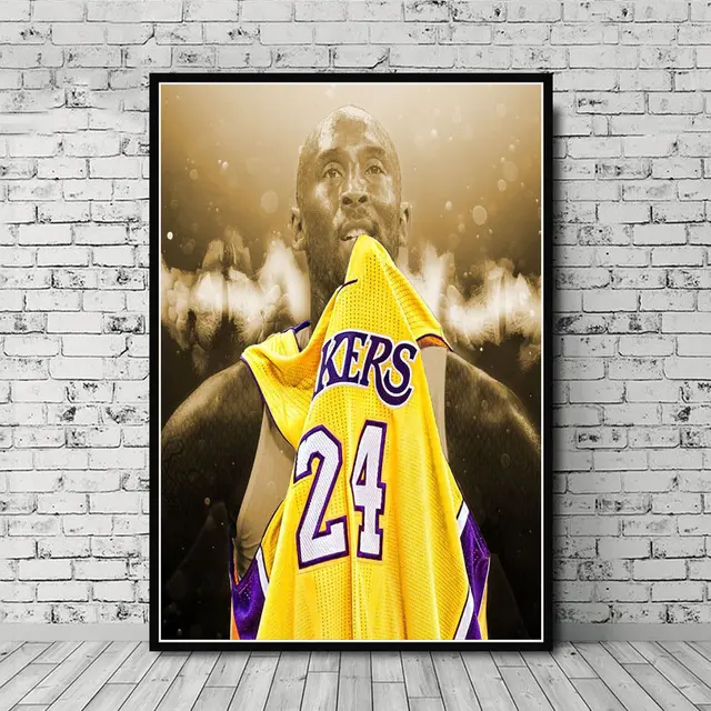 Decoración DE ARTE Kobe The Black Mamba Time Cover jugador de baloncesto MVP Super Star Art Wall Canvas Frame pintura carteles de seda