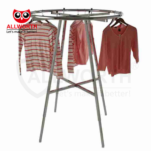 Heavy-Duty Foldable Rolling <strong>Pipe</strong> Clothing Garment Trolley <strong>Display</strong> <strong>Rack</strong> for Retail Shop - Product Image 5
