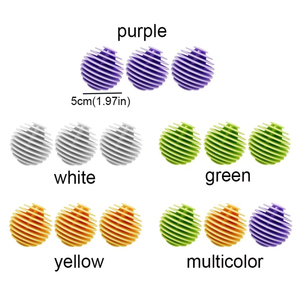 Lot de 3 boules de lavage réutilisables en caoutchouc souple, anti-emmêlement, pour la protection des vêtements, colorées, pour machine à laver - Product Image 6