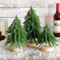 Décorations de Noël Fond en bois Petits ornements d'arbre de Noël Floqué Mini cèdre Arbre Arbre Noel Arvore Natal Arbol Navidad