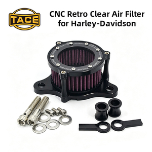 Kit de filtro de aire transparente CNC para motocicleta Harley XL883 XL1200, filtro de aire retro vintage, elemento filtrante rojo - Product Image 6