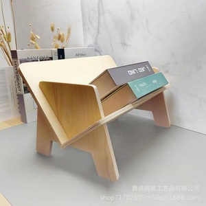 Étagère de bureau en bois massif en forme de V, support de rangement créatif pour organiser le bureau - Product Image 2