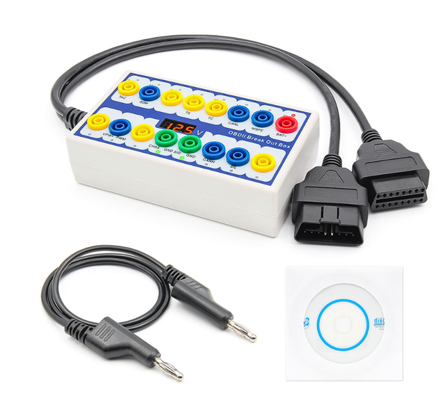 OBD2 Break Out Box Diagnostic Test With Voltage Display Electric Measuring Instrument 16pin  for Auto Repair Tool