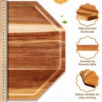 Plateau de service irrégulier en bois d'acacia classique, écologique et durable pour Noël – Grande assiette décorative en bois pour pain, fruits et plats cuisinés