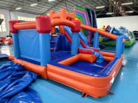 Maison de rebond de haute qualité pour enfants château sautant avec toboggan et piscine jeux de plein air gonflables toboggan gonflable à vendre