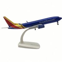 Cadeau d'entreprise promotionnel, modèle d'avion Boeing 737 en alliage moulé sous pression à l'échelle 1/200, 20 cm