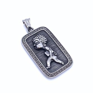 Stainless Steel Buddha Boy Pendant Cartoon Design Unisex Fashion <b>Necklace</b> 2160110 - Product Image 1
