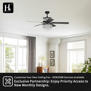 Lámpara de techo con ventilador de cristal y control remoto, estilo retro americano para restaurante. - Product Image 5