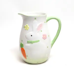 Hochwertiges Frühjahrs-Cartoon niedliches Kaninchen-Geschirr Ostern Keramik-Wasserglas sicher zu verwenden Massenproduktion Essensgeschirr-Set