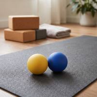 Balle de massage en caoutchouc massif de qualité supérieure, surface lisse, pour fascia plantaire et soulagement des douleurs profondes du dos