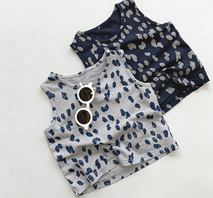 Vêtements d'été 2026 style coréen : <span class=keywords><strong>Gilet</strong></span> à pois rétro personnalisé style forêt pour bébés et enfants (garçons et filles) - Product Image 1