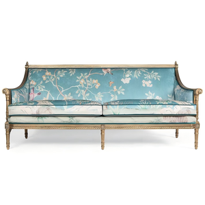 Canapé de luxe de style provincial français <span class=keywords><strong>Louis</strong></span>, avec cadre en bois sculpté et revêtement en tissu, pour salon de villa - Product Image 1