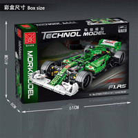 Simulación de coche deportivo R5 1:14 modelo montaje ladrillos vástago DIY montaje juguete RC coche Technol F1 bloques de construcción verde para venta al por mayor