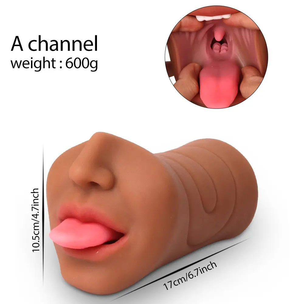 Delove Men Aircraft Cup 3 in1 Double Head Mouth Vagina Anus Girl Pocket Pussy Sex Toys for Men Masturbating