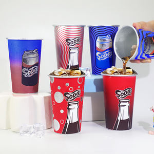 Tasse à café en métal réutilisable OEM de 16oz, tasse en aluminium à couleur changeante, bière, jus, thé, camping, fêtes, logo cylindrique, carton - Product Image 5