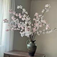 Fleur de poirier artificielle suspendue à longue tige, fausse fleur de poirier en tissu de soie, pétales en tissu, arrangement floral pour la maison et les mariages, vente en gros
