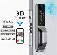 Appareils électroménagers intelligents modernes, sécurité, serrure électrique intelligente, serrure de porte intelligente numérique avec caméra et empreintes digitales