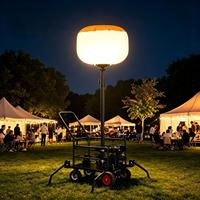 Tour d'éclairage portable sur remorque, gonflable, à LED, pour la production cinématographique, les événements extérieurs, alimentée au diesel ou à l'essence
