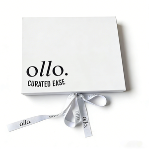 Caja de Cartón Plegable Blanca de Lujo con Logotipo Personalizado, Cajas de Regalo para Ropa, Caja Magnética con Lazo de Cinta - Product Image 5