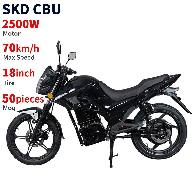 CKD SKD 18 인치 큰 2 바퀴 이동성 성인 경주 전기 오토바이 2500W 70 km/h 속도 공장 도매 전기 오토바이