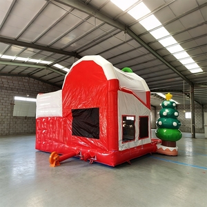 Château gonflable commercial de Noël avec toboggan, Père Noël et bonbons de gingembre, pour la location d'événements festifs - Product Image 2