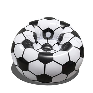 Inflatable Soccer <b>Sofa</b> 105x105x70cm Adult Indoor Outdoor <b>Bean</b> <b>Bag</b> Chair Black White Design - Product Image 5