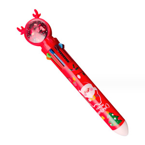 Christmas Cartoon 10 <b>Color</b> Ballpoint <b>Pen</b> Press <b>Multi</b> Function Student Gift Plastic 0.5mm Needle Tip - Product Image 5