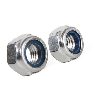 Stainless Steel 304 Hexagonal Self Lock Nuts With Nylon Insert