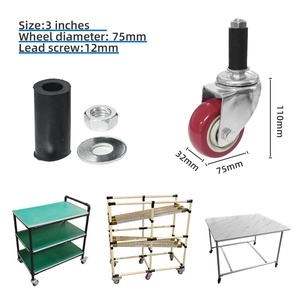 Xe đẩy Ống nạc bánh xe phổ quát 3/4/5 inch bánh lái im lặng, tay chống trượt phổ quát, kệ hậu cần ròng rọc nhỏ - Product Image 1