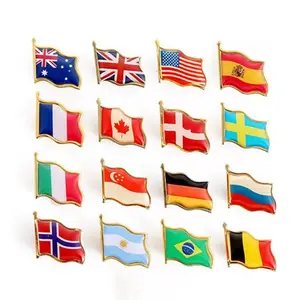 Penjualan laris Pin bendera negara Pin Pin lencana logam bendera negara Meksiko Prancis Australia Kanada Inggris Amerika