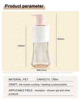 Distributeur de savon moussant transparent de haute qualité, flacon pompe en plastique PET ambré rechargeable pour savon liquide, shampoing, gel douche