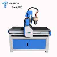 Routeur CNC de bureau 6090 à double broche 2,2 kW refroidi par eau, petite machine CNC 60*90CM