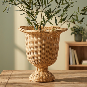 Maceta de mimbre tejida a mano, maceta alta decorativa de mimbre para plantas de interior y exterior. - Product Image 3