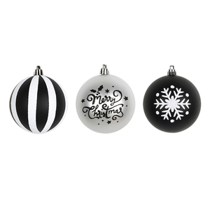 Haute qualité PVC boule suspendue décoration de noël noir blanc peint arbre Arrangement ornements pour magasin scènes maison tentures - Product Image 5