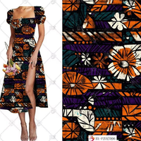 Tissu imprimé numérique en rayonne 100 % filée, motif batik ciré, imitation batik, pour robes de femmes africaines (vente en gros)