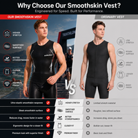 Gilet de triathlon 2 mm pour homme, sans manches, en néoprène Smoothskin CR, ultra-extensible pour la compétition