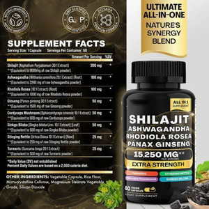Oem Private Label <span class=keywords><strong>Shilajit</strong></span> Capsule Ashwagandha <span class=keywords><strong>Shilajit</strong></span> Rhodiola Rosea Panax 8 In 1 Complexe Capsule <span class=keywords><strong>Shilajit</strong></span> Kruidensupplementen - Product Image 3