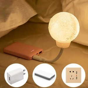 Lámpara Lunar LED, Luz Nocturna con Activación por Voz, 3 Temporizadores, 3 Colores Atenuables, Luz Decorativa Inteligente, Lámpara de Noche - Product Image 1