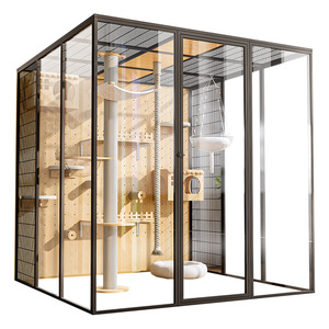 <span class=keywords><strong>Cage</strong></span> pour animaux de compagnie portable multi-niveaux en aluminium, design moderne, avec un espace extra large et confortable pour les petits animaux, utilisation en intérieur - Product Image 3