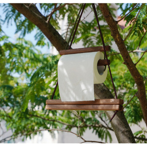 Simple wooden <b>paper</b> <b>roll</b> <b>holder</b>, outdoor camping napkin rack, towel rack, hanging <b>paper</b> towel <b>holder</b> (no drilling required) - Product Image 2