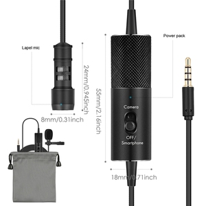 Hot R955S Micrófono condensador con cable para cámara y teléfono móvil con cancelación de ruido Construcción de metal y plástico - Product Image 2